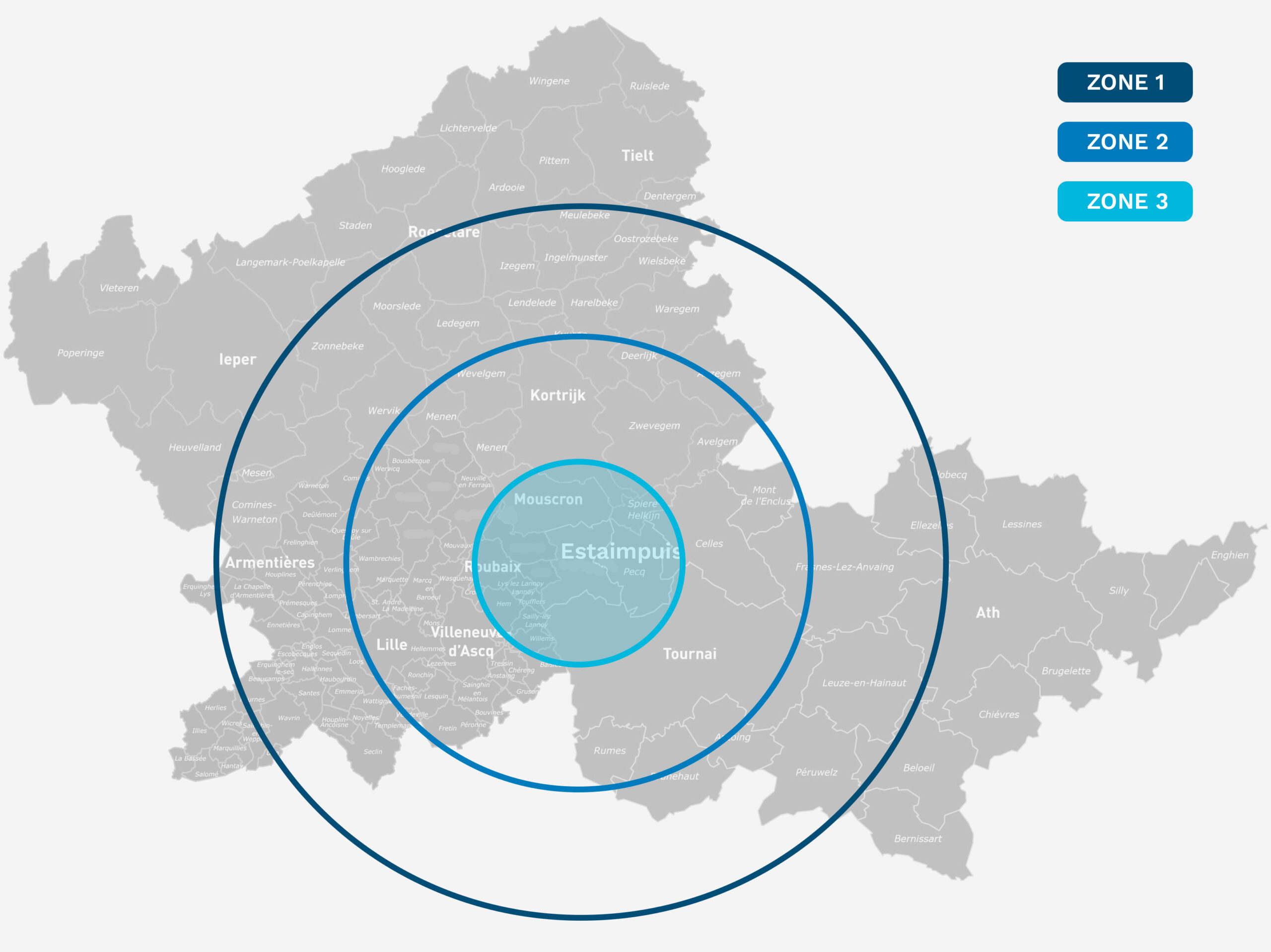 Carte des zones